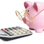 Piggybank and calculator