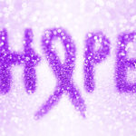 Abstract epilepsy, domestic violence, cancer, lupus, alzheimers purple hope awareness ribbon